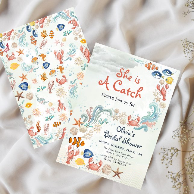 Invitation Elle est un trésor Fête de mariage de Lobester côt (Créateur téléchargé)