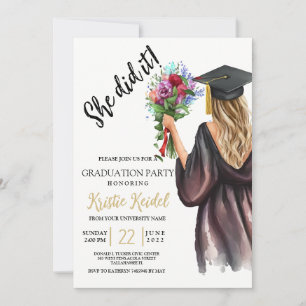 Invitation Elle l'a fait Graduation Party