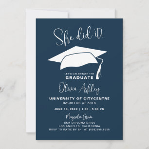 Invitation Elle L'A Fait Marine Photo Graduation