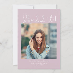 Invitation Elle L'A Fait ! Photo de la fête d'obtention du di