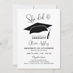 Invitation Elle L'A Fait Photo Graduation
