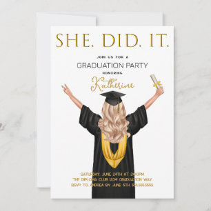 Invitation Elle L'A Fait Photo Graduation