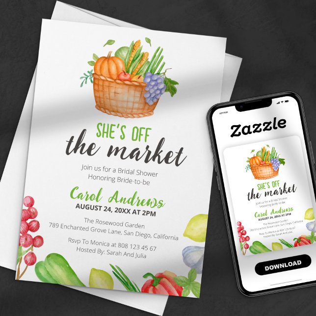 Invitation Elle n'est pas à la Fête des mariées du marché agr (Créateur téléchargé)