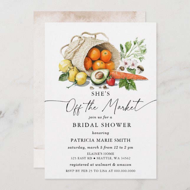 Invitation Elle n'est pas à la Fête des mariées du marché des (Devant / Derrière)