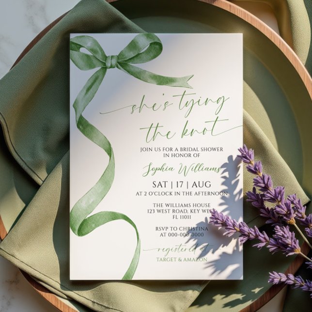 Invitation Elle noue la Fête des mariées de la ceinture verte (Créateur téléchargé)