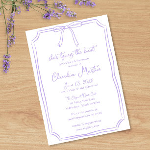 Invitation Elle noue la Fête des mariées de la main tirée par