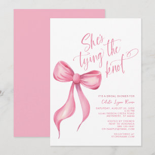 Invitation Elle noue la Fête des mariées de ruban de la boîte