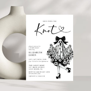 Invitation Elle noue la Fête des mariées florale fantôme