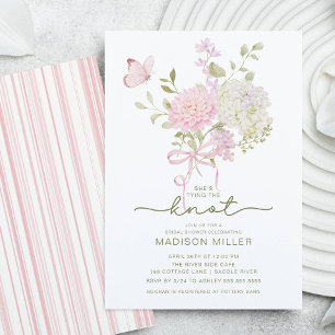 Invitation Elle Noue le Nœud Floral Baby Shower de Mariée