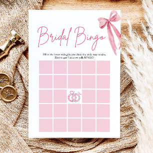 Invitation Elle noue le nœud Jeux de Bingo pour Enterrement d