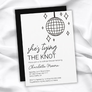 Invitation Elle Noue Ses Nœuds Soirée de Mariage à Thème Disc
