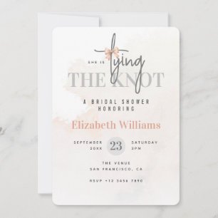 Invitation Elle Tient Le Noeud Fête des mariées rose-Brousse