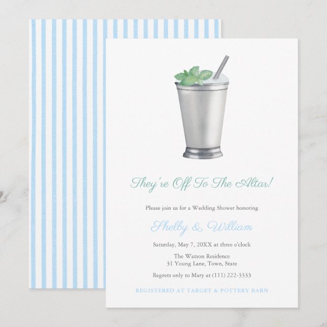 Invitation Elles se dirigent vers la douche de mariage de la  (Devant / Derrière)