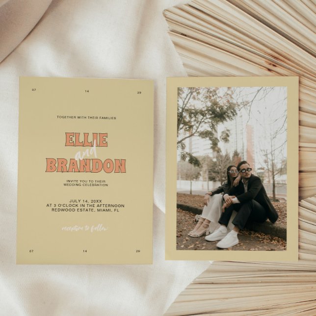 Invitation ELLIE Rétro Moderne Gras Mariage Typographie (Créateur téléchargé)