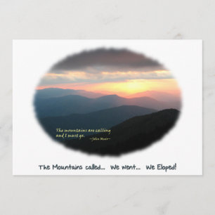 Invitation Eloped in the Mountains / Mtns Called - Nous Elope