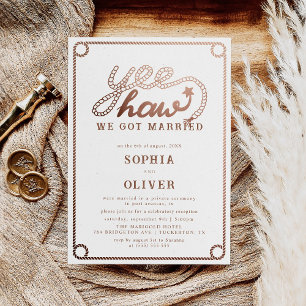 Invitation Elopement du Mariage campagnard Western Cowboy