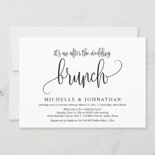 Invitation Elopement mariage, Après Le Brunch Mariage