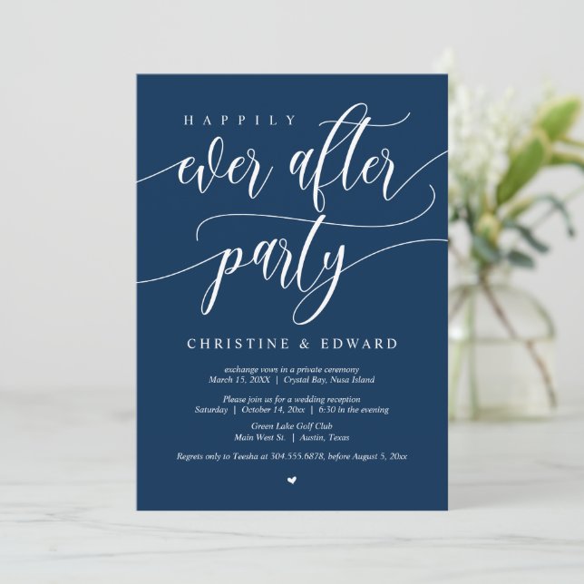 Invitation Elopement mariage, Heureusement Jamais Après La Fê (Debout devant)