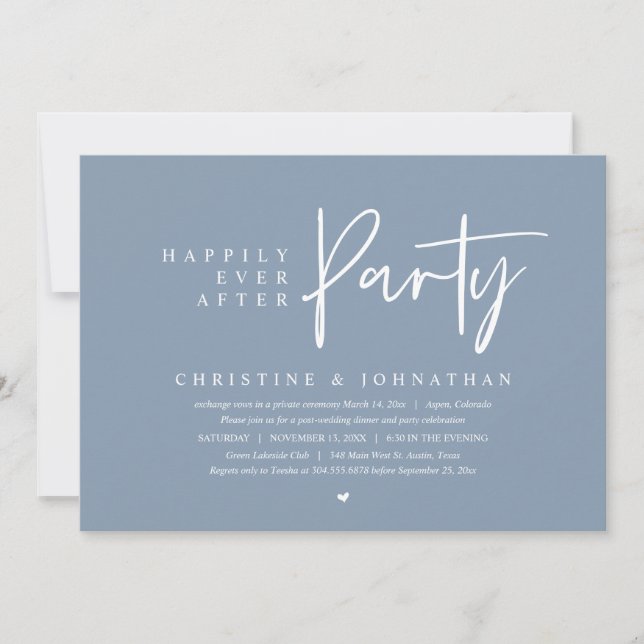 Invitation Elopement mariage, Heureusement Jamais Après La Fê (Devant)