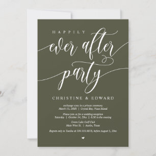 Invitation Elopement mariage, Heureusement Jamais Après La Fê