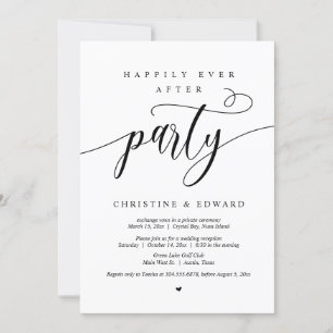 Invitation Elopement mariage, Heureusement Jamais Après La Fê
