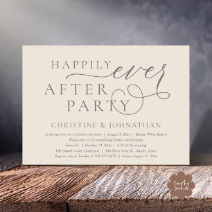 Invitation Elopement mariage, Heureusement Jamais Après La Fê