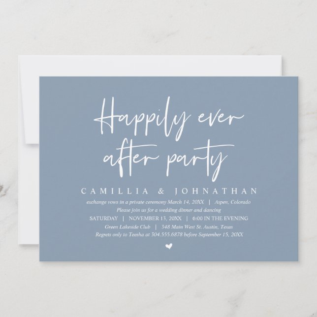 Invitation Elopement mariage, Heureusement Jamais Après La Fê (Devant)