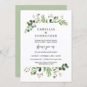 Invitation Elopement mariage, Jardins verdoyants