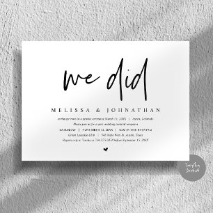 Invitation Elopement mariage, Minimaliste moderne, nous l'avo
