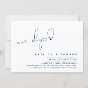 Invitation Elopement Mariage moderne, surprise, nous nous som