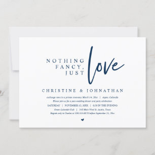 Invitation Elopement mariage, Rien De Chic, Juste Amour