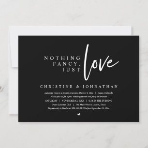 Invitation Elopement mariage, Rien De Chic, Juste Amour