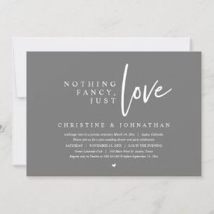 Invitation Elopement mariage, Rien De Chic, Juste Amour