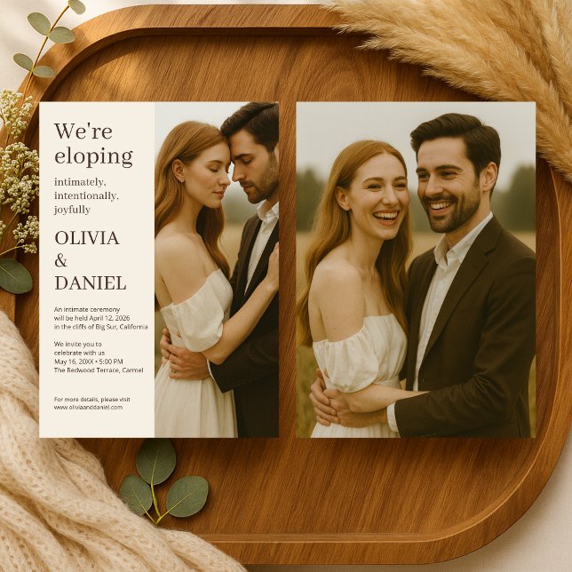 Invitation Elopement Minimalist Modern Elegant Photo  (Créateur téléchargé)
