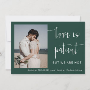 Invitation Elopement photo minimaliste moderne Emerald Green