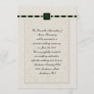 Invitation Emarld Ribbons & Lace Post Mariage