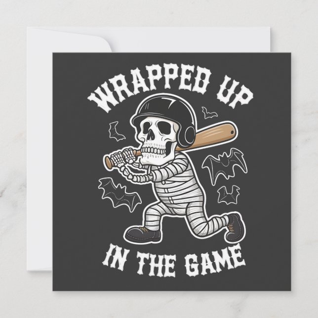 Invitation Emballé dans le jeu de baseball Halloween  (Devant)