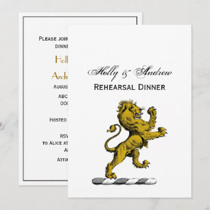 Invitation Emblème de crête de lion héraldique debout C
