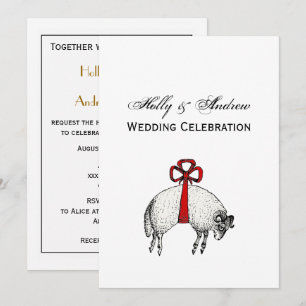 Invitation Emblème de crête de mouton bélier à laine rubanée