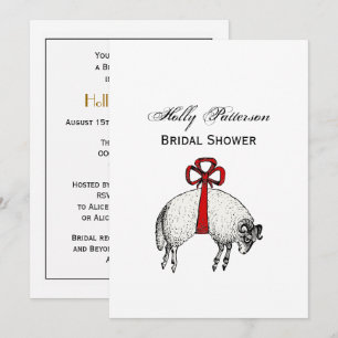 Invitation Emblème de crête de mouton bélier à laine rubanée
