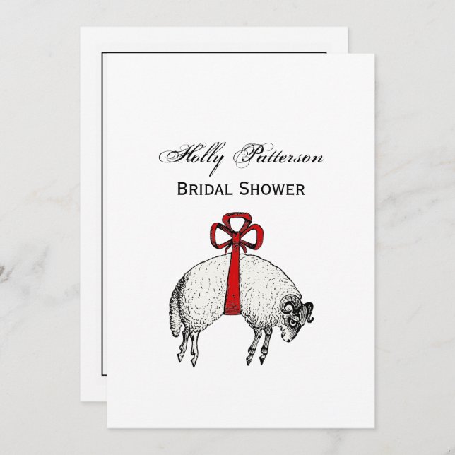 Invitation Emblème héraldique en laiton de bélier berceau (Devant / Derrière)