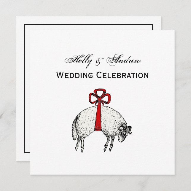 Invitation Emblème héraldique en laiton de bélier berceau (Devant / Derrière)