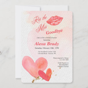 Invitation Embrasse l'invitation Miss Goodbye Bridal Shower