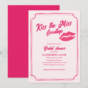 Invitation Embrasser la demoiselle d'adieu valentin douche de