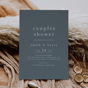 Invitation EMELIA Marine Simple Bébé ou Couples Mariages Douc