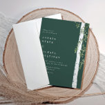 Invitation Emerald Birch Tree Aspen Mariage de verdure<br><div class="desc">Élevez votre mariage avec le Faire-part de mariage enchanteur Birch Tree / Aspen Tree. Ce design distinctif présente une toile de fond vert émeraude, un bouleau peint à la main et des feuilles en cascade, le tout dégageant élégance et le charme de la nature. Notre invitation incarne la simplicité et...</div>