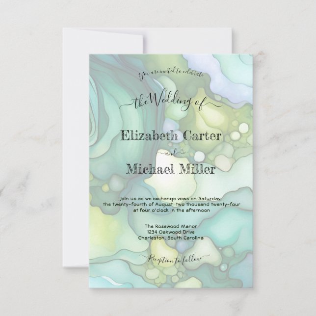 Invitation Emerald Dream : Le minimalisme d'élégance Mariage  (Devant)