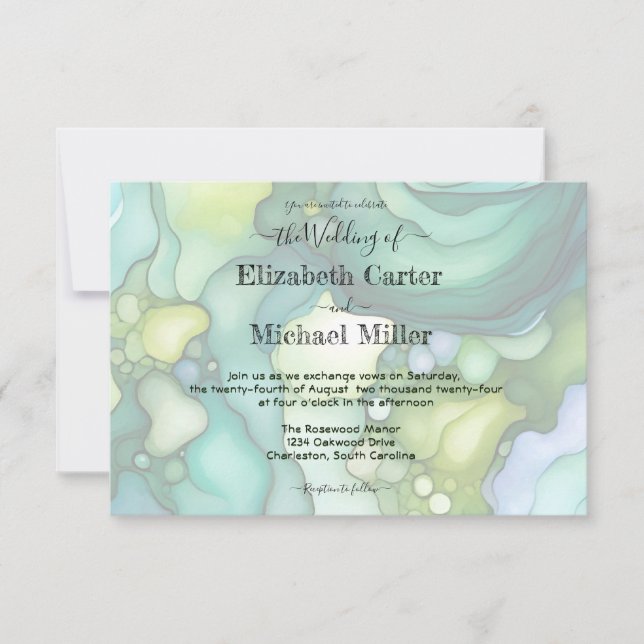 Invitation Emerald Dream : Le minimalisme d'élégance Mariage  (Devant)