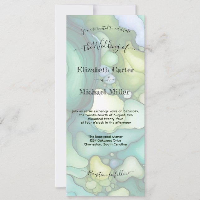 Invitation Emerald Dream : Le minimalisme d'élégance Mariage  (Devant)