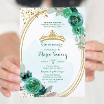 Invitation Emerald et Hunter Green Roses Quinceanera<br><div class="desc">Emerald and Hunter Green Roses Quinceanera Invitation Mis Quince Anos,  15e anniversaire, </div>